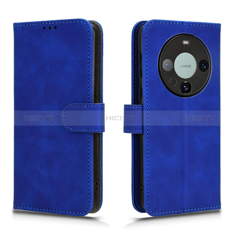 Funda de Cuero Cartera con Soporte Carcasa L01Z para Huawei Mate 60 Azul