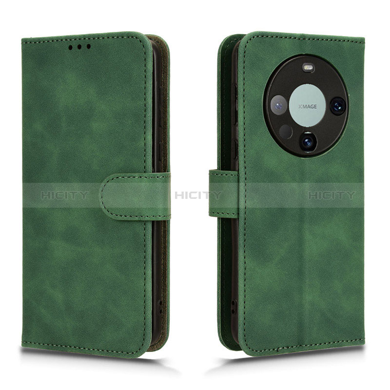 Funda de Cuero Cartera con Soporte Carcasa L01Z para Huawei Mate 60 Verde