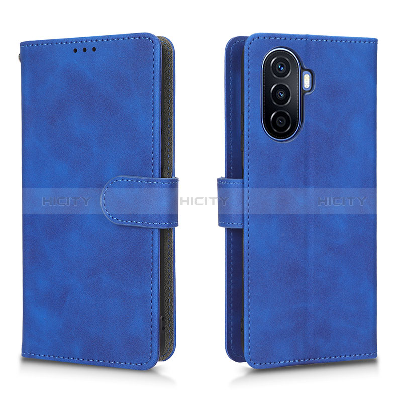 Funda de Cuero Cartera con Soporte Carcasa L01Z para Huawei Nova Y70 Azul