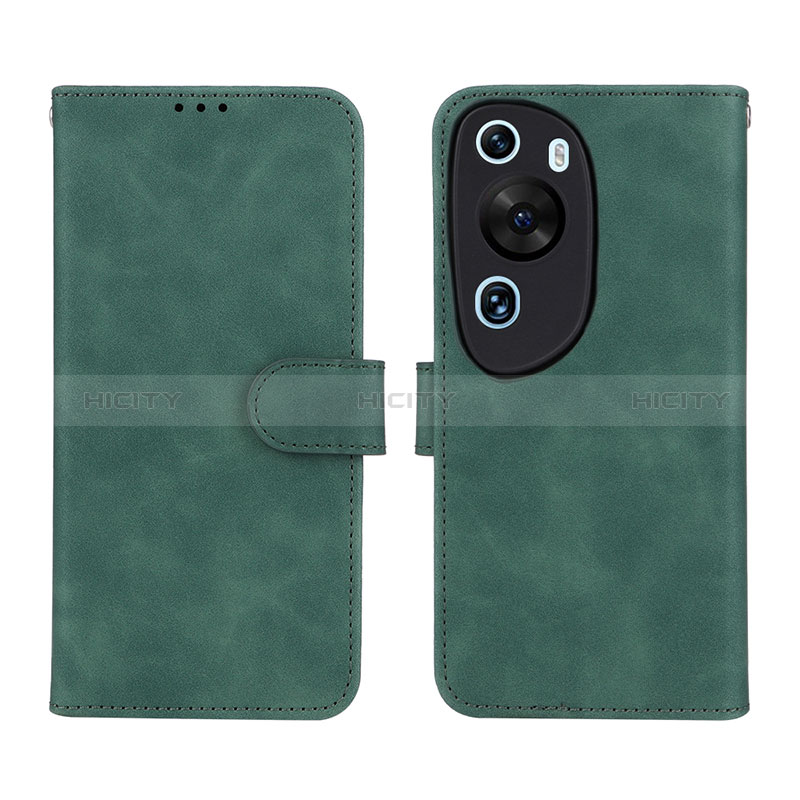 Funda de Cuero Cartera con Soporte Carcasa L01Z para Huawei P60 Art Verde