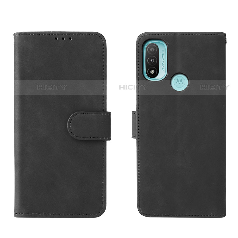 Funda de Cuero Cartera con Soporte Carcasa L01Z para Motorola Moto E20 Negro