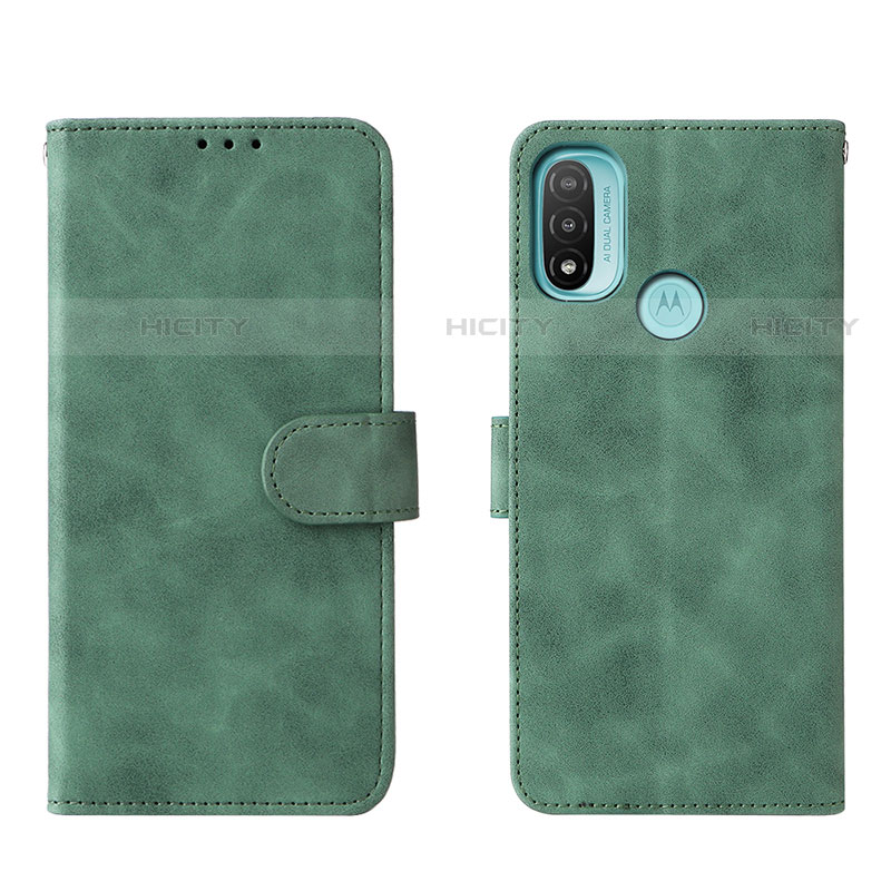 Funda de Cuero Cartera con Soporte Carcasa L01Z para Motorola Moto E20 Verde