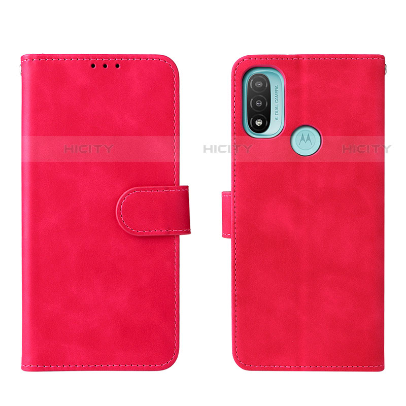 Funda de Cuero Cartera con Soporte Carcasa L01Z para Motorola Moto E30 Rosa Roja