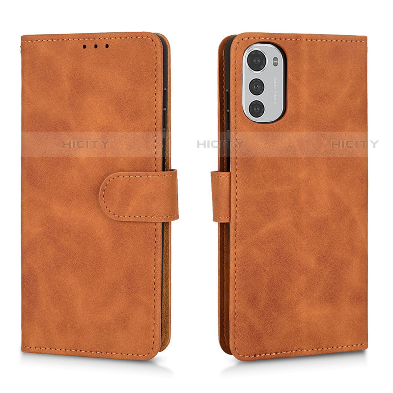 Funda de Cuero Cartera con Soporte Carcasa L01Z para Motorola Moto E32 Marron