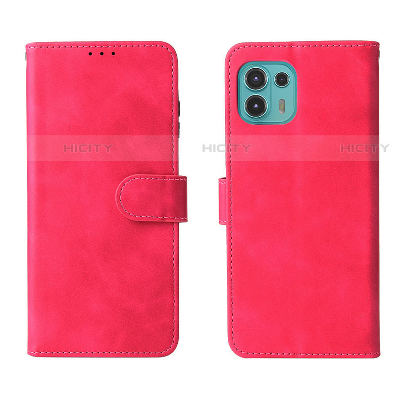 Funda de Cuero Cartera con Soporte Carcasa L01Z para Motorola Moto Edge 20 Lite 5G Rosa Roja