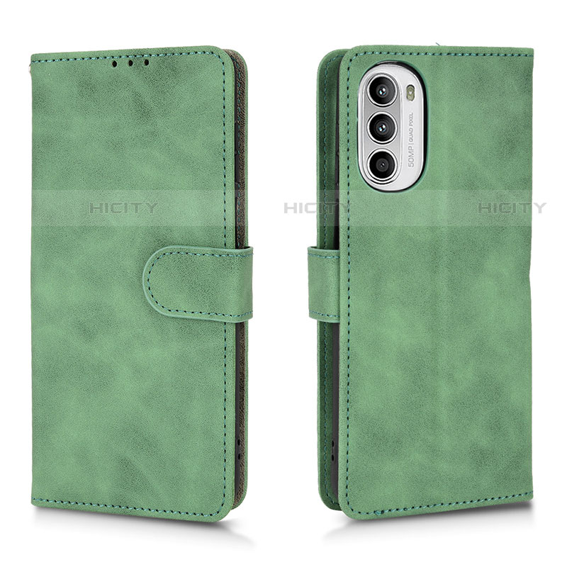 Funda de Cuero Cartera con Soporte Carcasa L01Z para Motorola Moto Edge (2022) 5G Verde