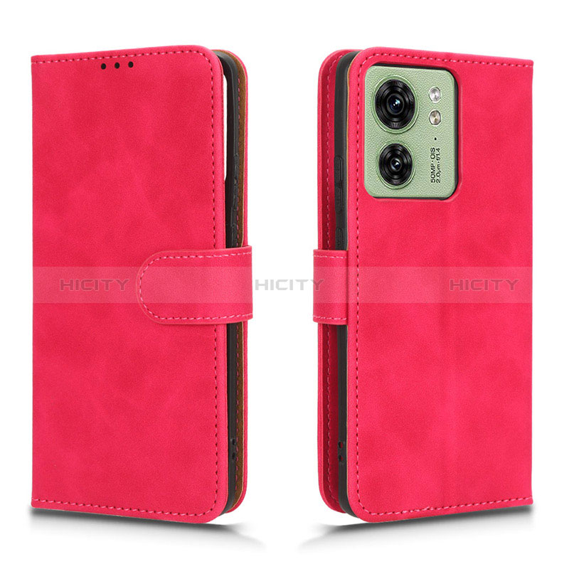 Funda de Cuero Cartera con Soporte Carcasa L01Z para Motorola Moto Edge (2023) 5G Rosa Roja
