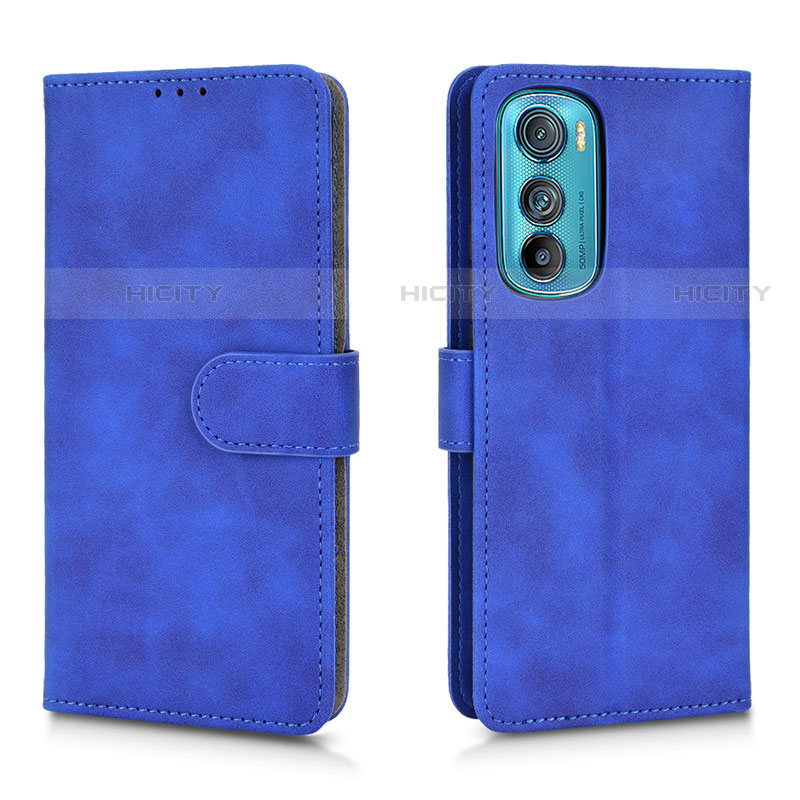 Funda de Cuero Cartera con Soporte Carcasa L01Z para Motorola Moto Edge 30 5G Azul