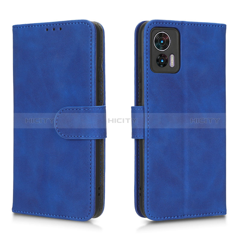 Funda de Cuero Cartera con Soporte Carcasa L01Z para Motorola Moto Edge 30 Lite 5G Azul