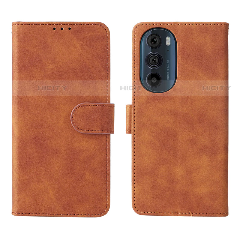 Funda de Cuero Cartera con Soporte Carcasa L01Z para Motorola Moto Edge Plus (2022) 5G Marron