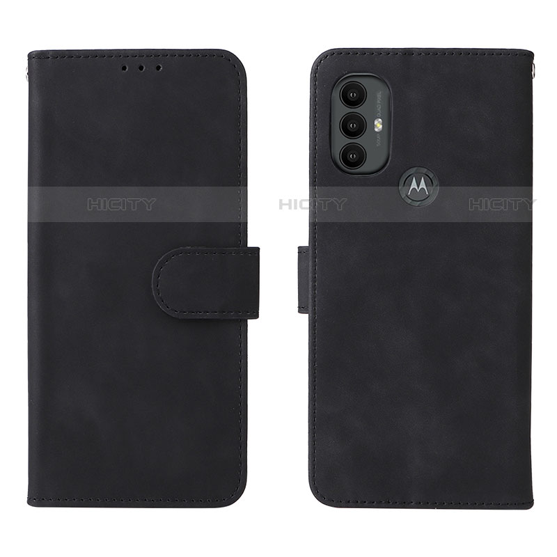 Funda de Cuero Cartera con Soporte Carcasa L01Z para Motorola Moto G Power (2022) Negro