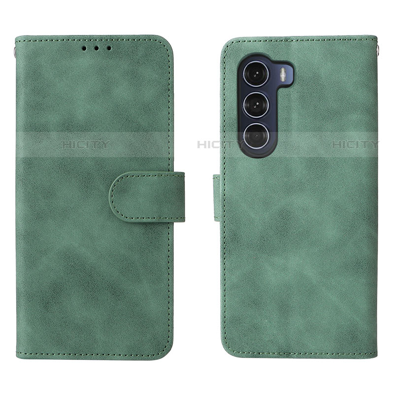 Funda de Cuero Cartera con Soporte Carcasa L01Z para Motorola Moto G200 5G Verde