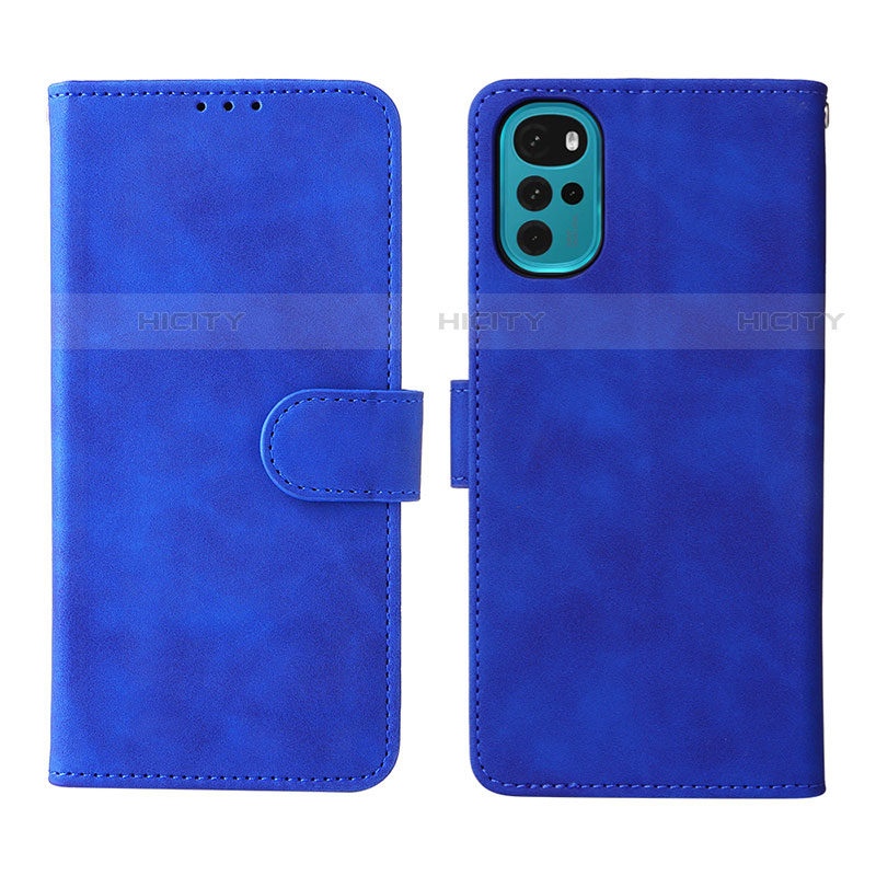 Funda de Cuero Cartera con Soporte Carcasa L01Z para Motorola Moto G22 Azul