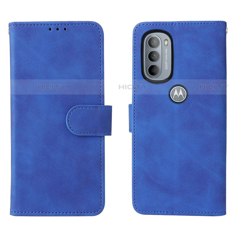 Funda de Cuero Cartera con Soporte Carcasa L01Z para Motorola Moto G31 Azul