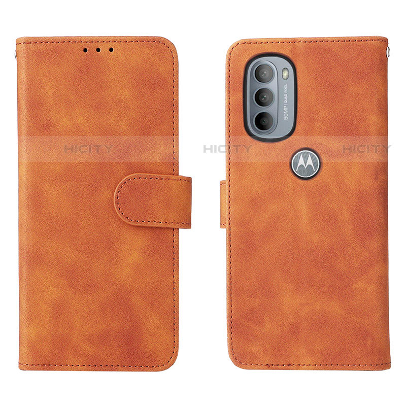 Funda de Cuero Cartera con Soporte Carcasa L01Z para Motorola Moto G31 Marron