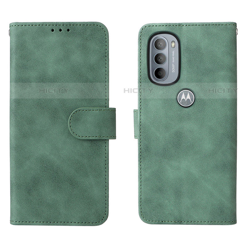 Funda de Cuero Cartera con Soporte Carcasa L01Z para Motorola Moto G31 Verde