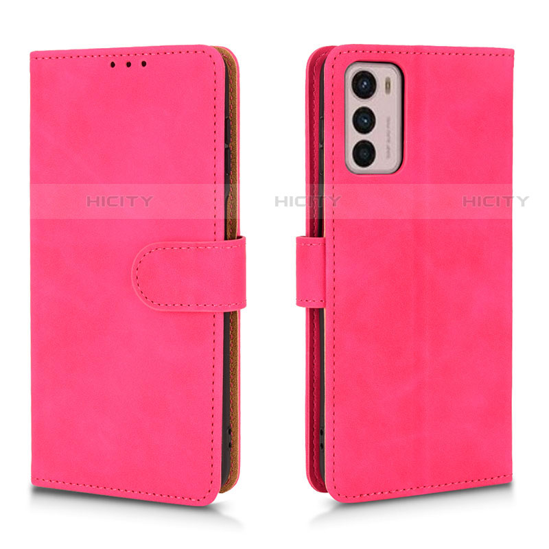 Funda de Cuero Cartera con Soporte Carcasa L01Z para Motorola Moto G42 Rosa Roja