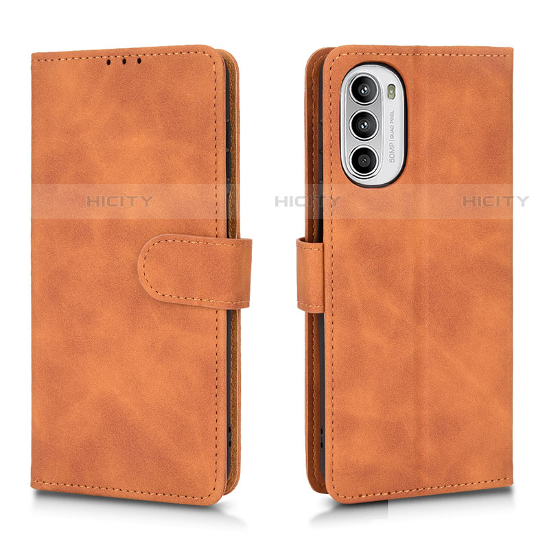 Funda de Cuero Cartera con Soporte Carcasa L01Z para Motorola Moto G52j 5G Marron