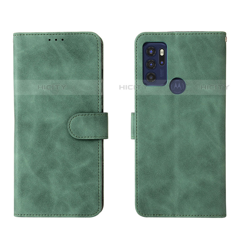 Funda de Cuero Cartera con Soporte Carcasa L01Z para Motorola Moto G60s Verde