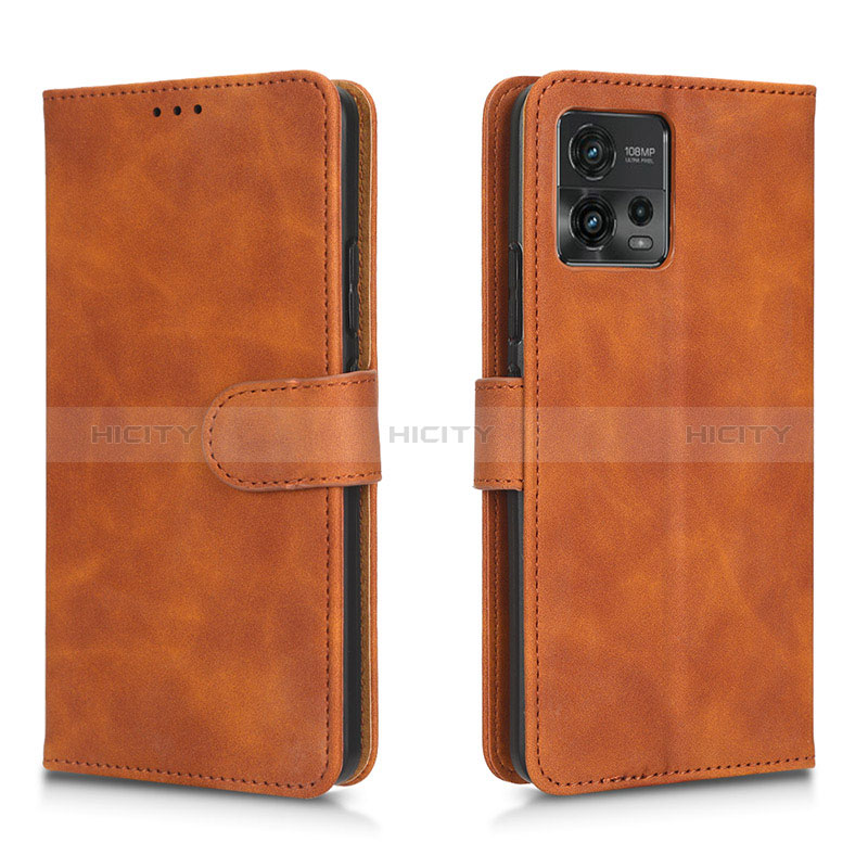 Funda de Cuero Cartera con Soporte Carcasa L01Z para Motorola Moto G72 Marron