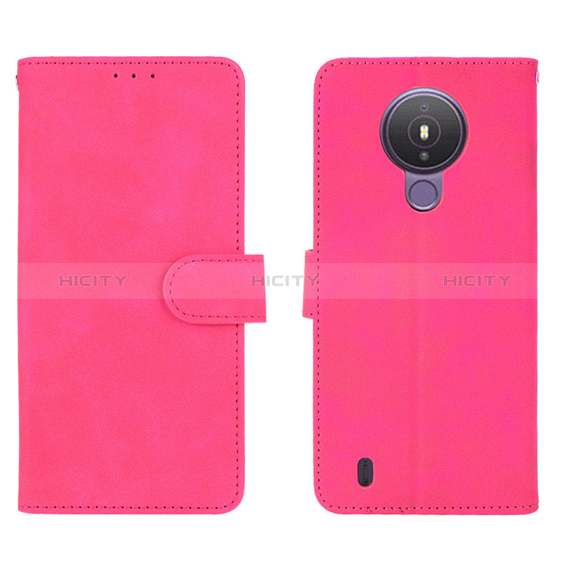 Funda de Cuero Cartera con Soporte Carcasa L01Z para Nokia 1.4 Rosa Roja