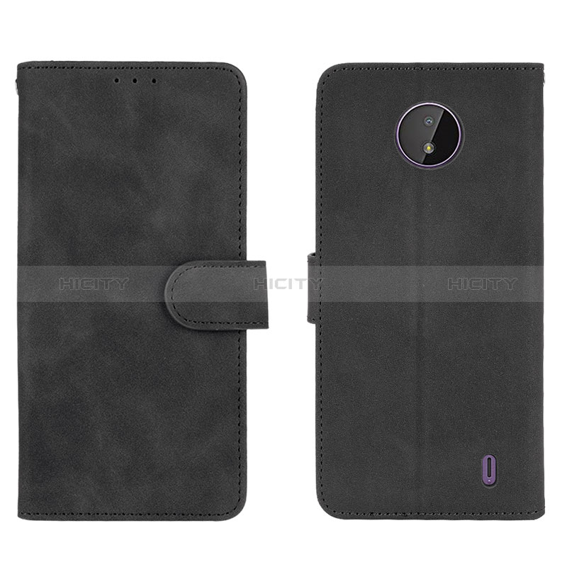 Funda de Cuero Cartera con Soporte Carcasa L01Z para Nokia C10 Negro