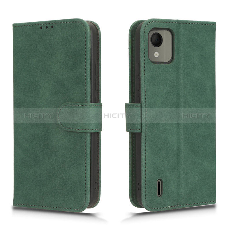 Funda de Cuero Cartera con Soporte Carcasa L01Z para Nokia C110 Verde