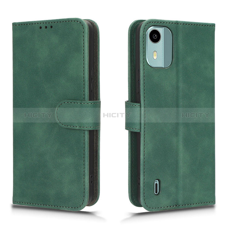 Funda de Cuero Cartera con Soporte Carcasa L01Z para Nokia C12 Plus Verde