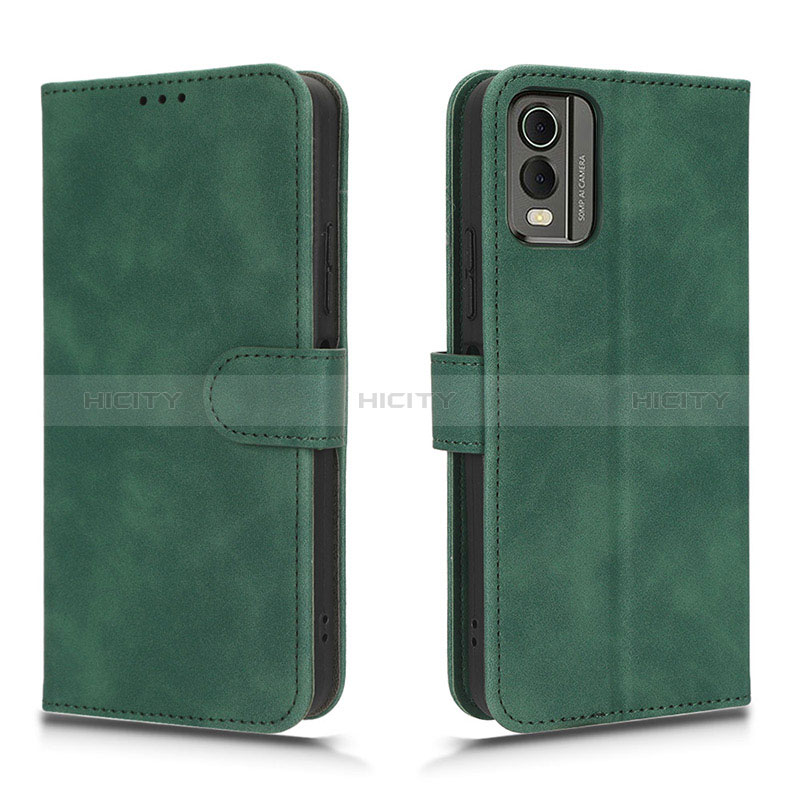 Funda de Cuero Cartera con Soporte Carcasa L01Z para Nokia C210 Verde