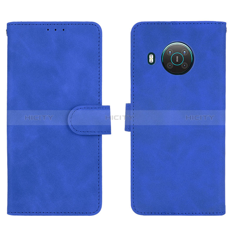 Funda de Cuero Cartera con Soporte Carcasa L01Z para Nokia X10 Azul