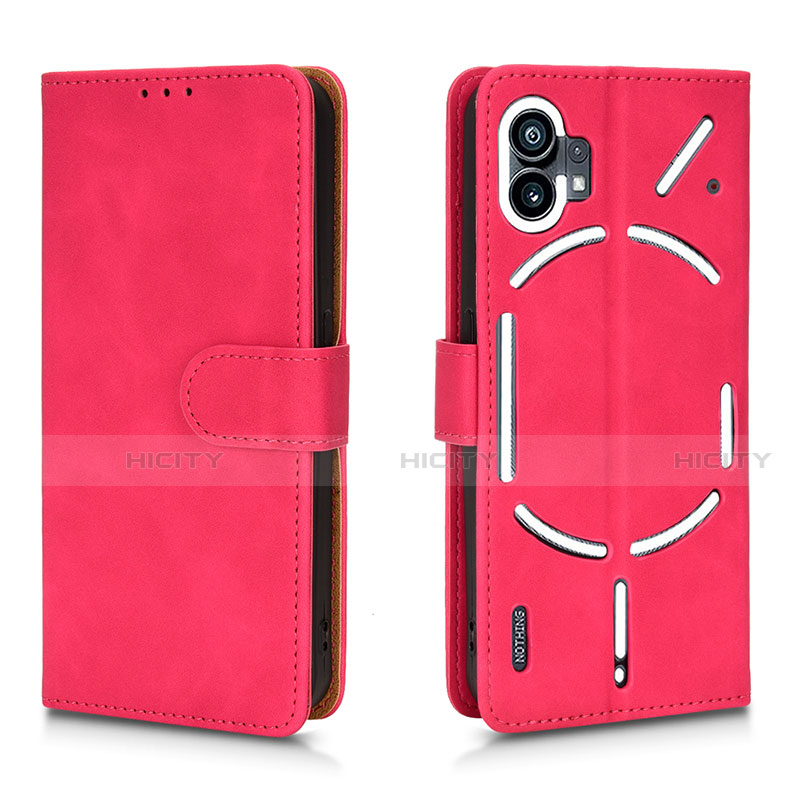 Funda de Cuero Cartera con Soporte Carcasa L01Z para Nothing Phone 1 Rosa Roja