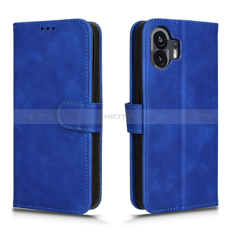 Funda de Cuero Cartera con Soporte Carcasa L01Z para Nothing Phone 2 Azul