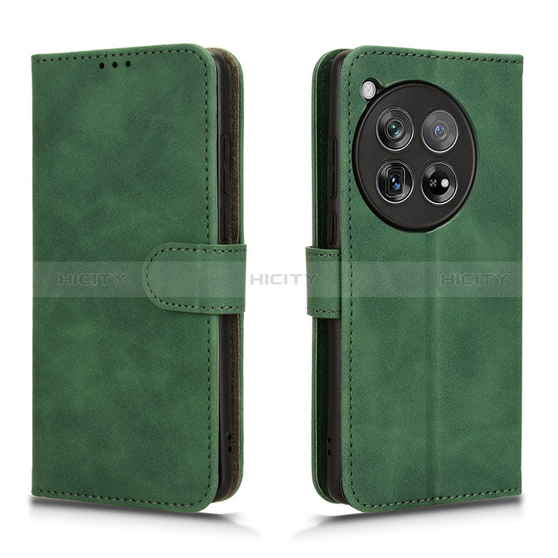 Funda de Cuero Cartera con Soporte Carcasa L01Z para OnePlus 12 5G Verde