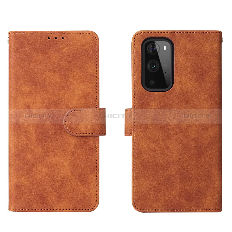 Funda de Cuero Cartera con Soporte Carcasa L01Z para OnePlus 9 Pro 5G Marron