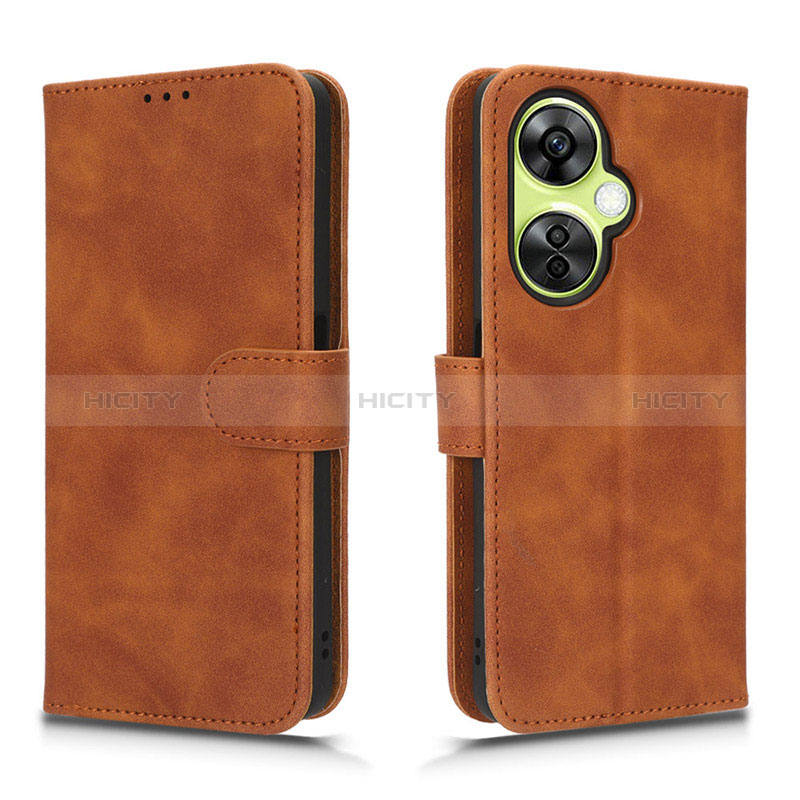 Funda de Cuero Cartera con Soporte Carcasa L01Z para OnePlus Nord CE 3 5G Marron