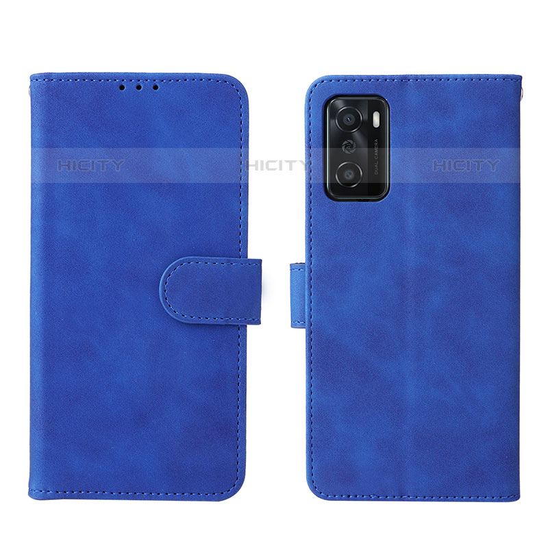 Funda de Cuero Cartera con Soporte Carcasa L01Z para Oppo A55S 5G Azul