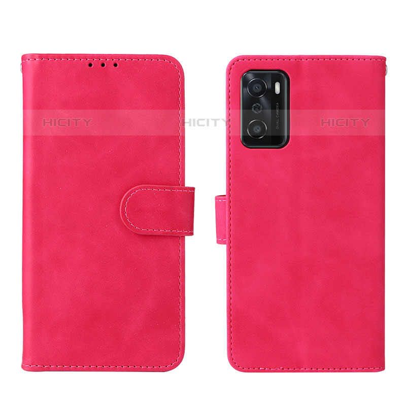 Funda de Cuero Cartera con Soporte Carcasa L01Z para Oppo A55S 5G Rosa Roja