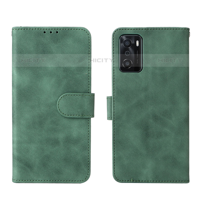 Funda de Cuero Cartera con Soporte Carcasa L01Z para Oppo A55S 5G Verde