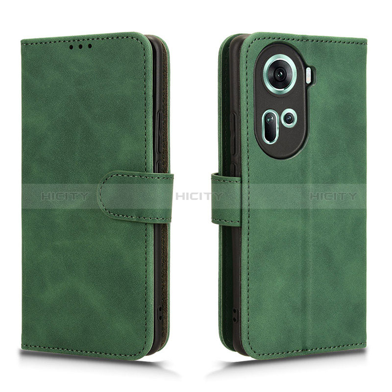 Funda de Cuero Cartera con Soporte Carcasa L01Z para Oppo Reno11 5G Verde