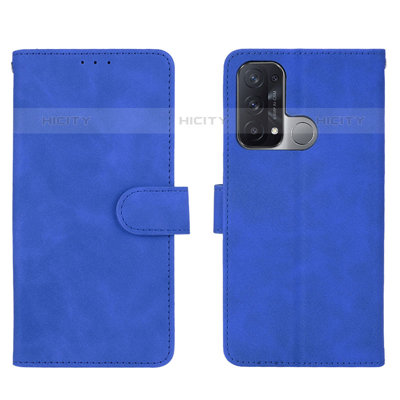 Funda de Cuero Cartera con Soporte Carcasa L01Z para Oppo Reno5 A Azul