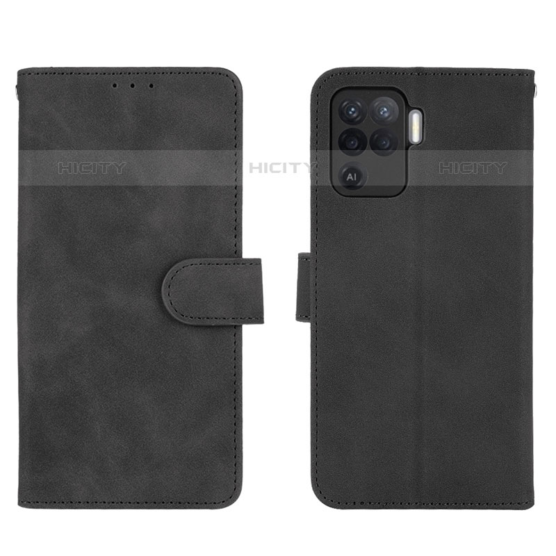 Funda de Cuero Cartera con Soporte Carcasa L01Z para Oppo Reno5 F Negro