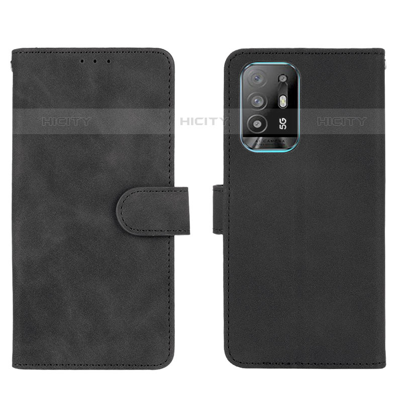 Funda de Cuero Cartera con Soporte Carcasa L01Z para Oppo Reno5 Z 5G Negro