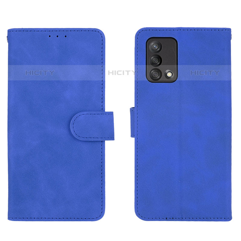 Funda de Cuero Cartera con Soporte Carcasa L01Z para Oppo Reno6 Lite Azul