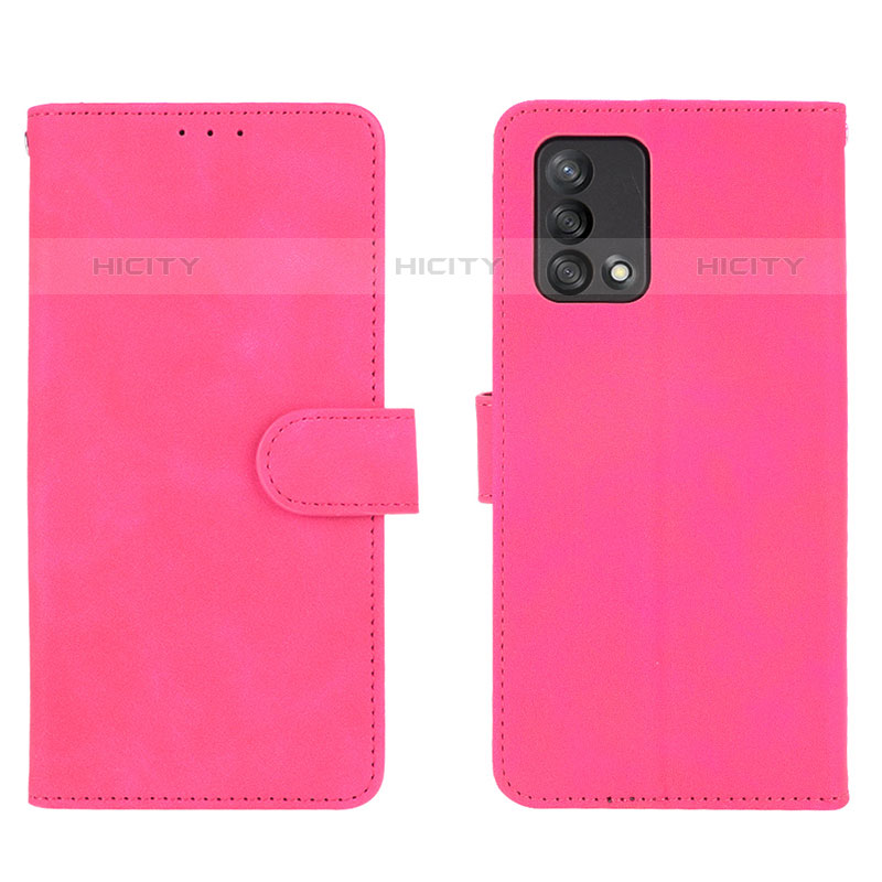 Funda de Cuero Cartera con Soporte Carcasa L01Z para Oppo Reno6 Lite Rosa Roja