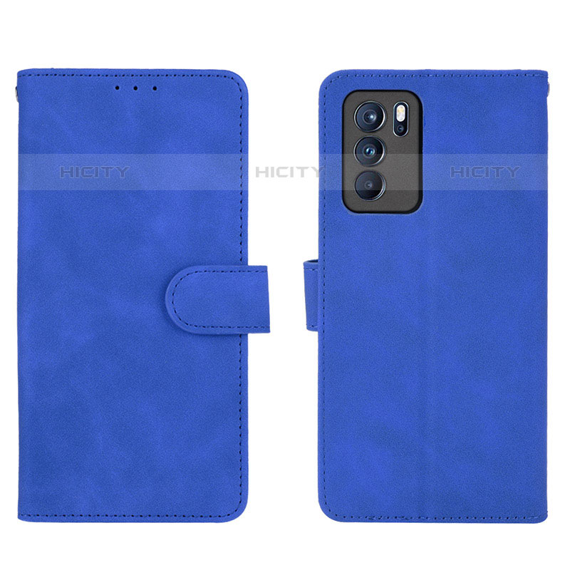 Funda de Cuero Cartera con Soporte Carcasa L01Z para Oppo Reno6 Pro 5G India Azul