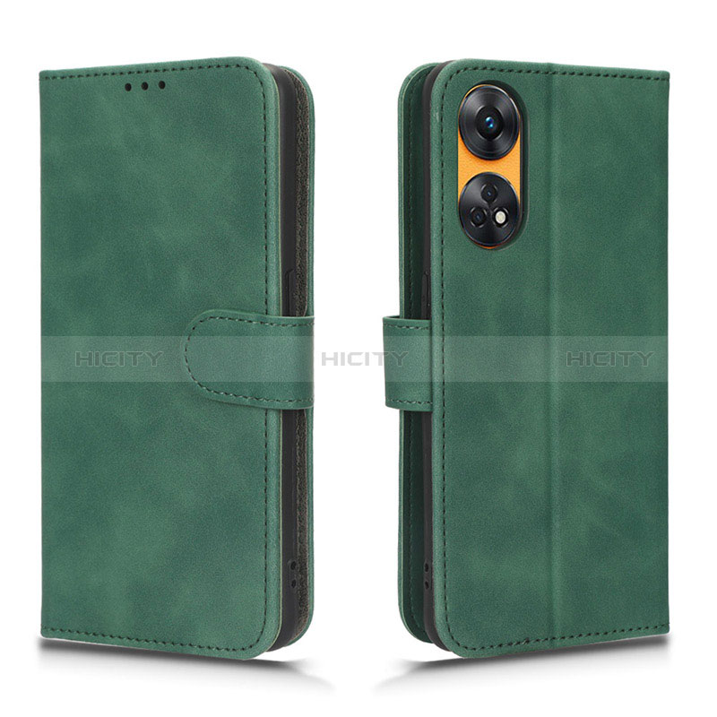 Funda de Cuero Cartera con Soporte Carcasa L01Z para Oppo Reno8 T 4G Verde