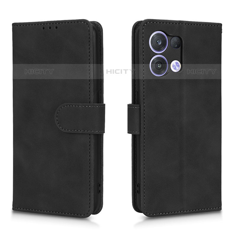 Funda de Cuero Cartera con Soporte Carcasa L01Z para Oppo Reno9 5G Negro