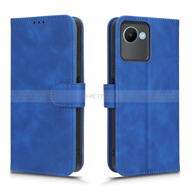 Funda de Cuero Cartera con Soporte Carcasa L01Z para Realme C30 Azul