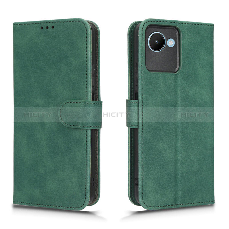 Funda de Cuero Cartera con Soporte Carcasa L01Z para Realme C30 Verde