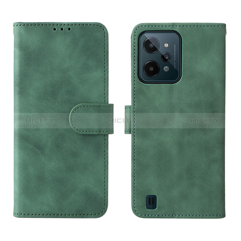 Funda de Cuero Cartera con Soporte Carcasa L01Z para Realme C31 Verde